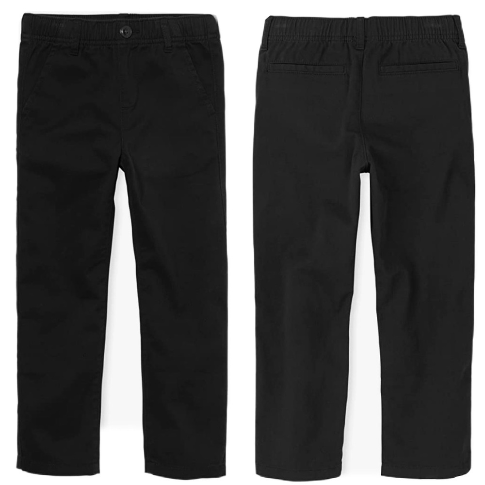 The Children's Place Boys' Pull on Chino Black Pants. Size 5. New.!